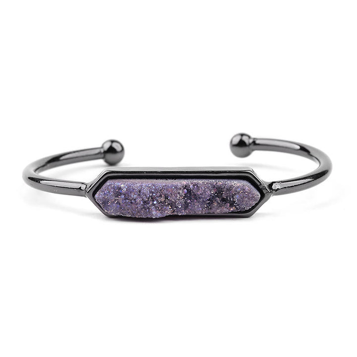 Pulsera de cobre y metal con cristales naturales de Olivenorma