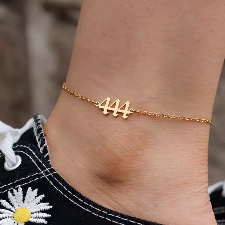 Pulsera de tobillo espiritual con números de ángel
