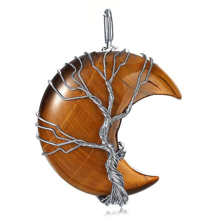Collar de luna de cristal natural de Olivenorma