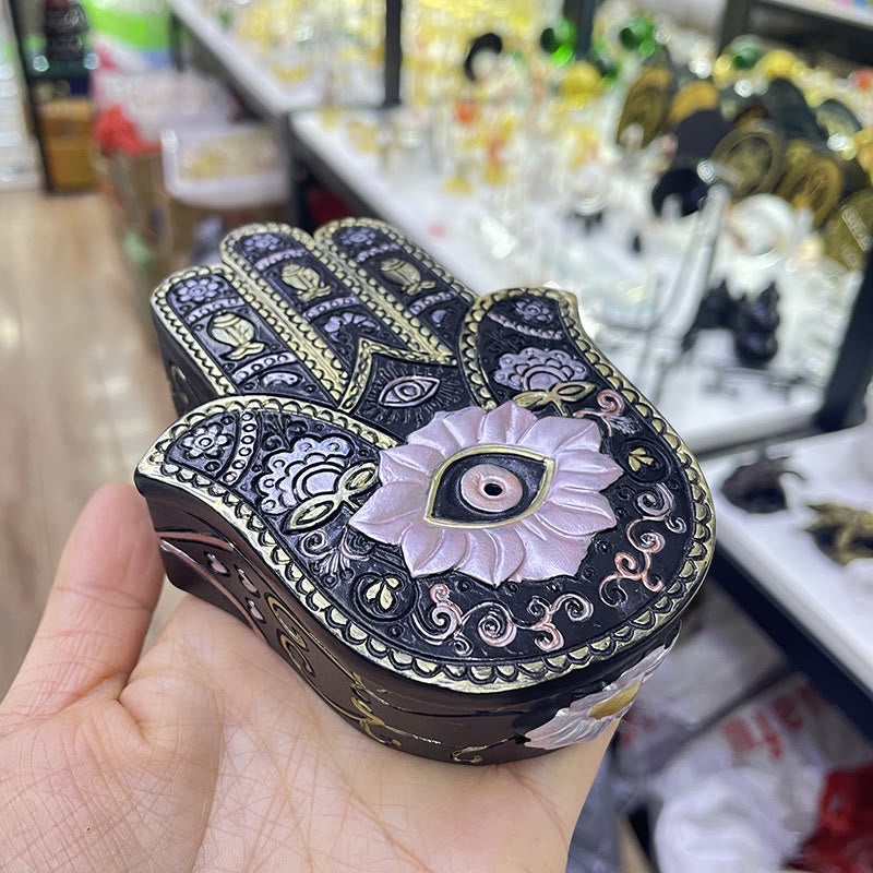 Adorno decorativo para caja de Hamsa con ojo malvado pintado a mano de Olivenorma