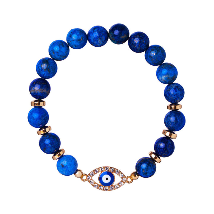 Pulsera de cuentas de lapislázuli con protección energética y del estado de ánimo de Olivenorma