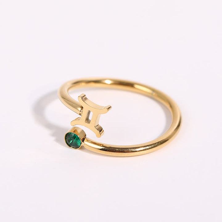 Anillo con piedra de nacimiento del zodíaco Olivenorma