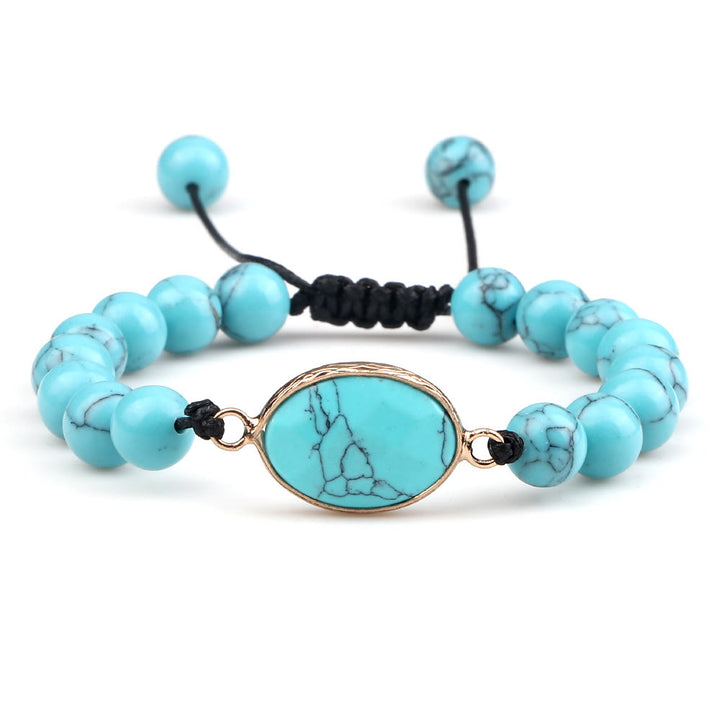 Pulsera de cuentas de opalita con piedra de ojo de gato de Olivenorma