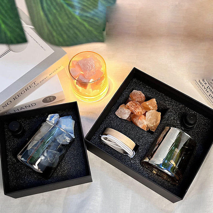 Lámpara de aromaterapia de cristal con difusor sin llama Olivenorma en caja de regalo