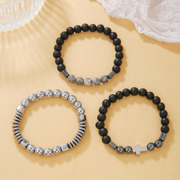 Pulsera con piedras preciosas apilables para hombre de Olivenorma