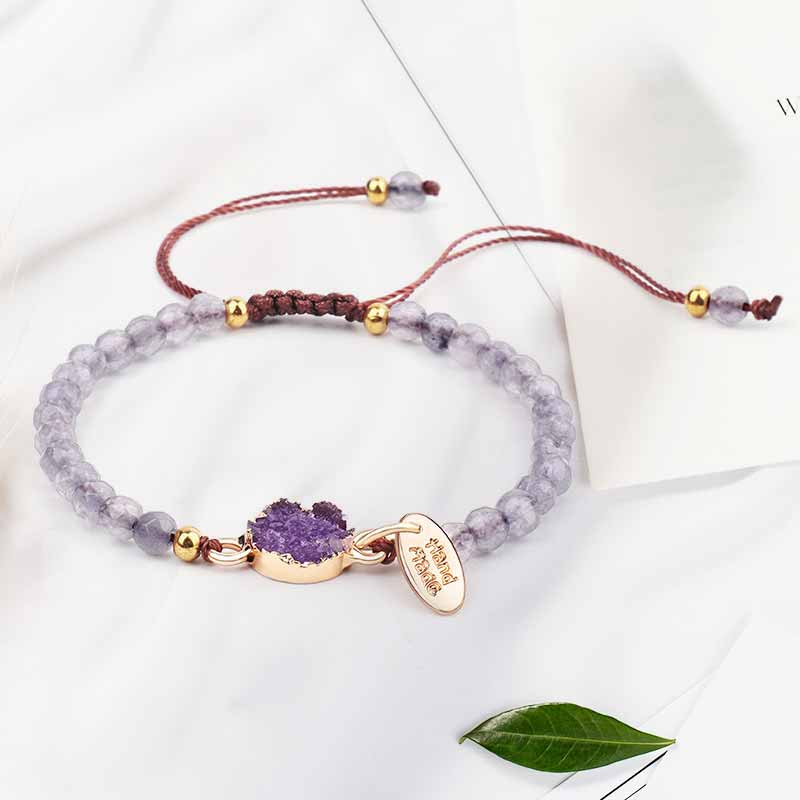 Pulsera de amatista, aventurina verde y cuarzo rosa de Olivenorma