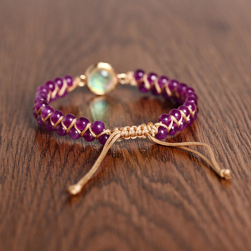 Pulsera trenzada con piedras preciosas de Olivenorma