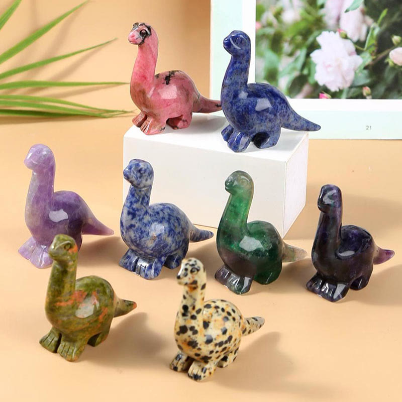 Adorno para el hogar con forma de dinosaurio de cristal de 2,5 pulgadas de Olivenorma