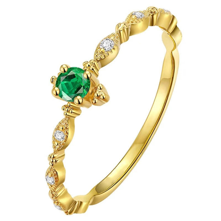 Anillo de circonita blanca esmeralda de Olivenorma