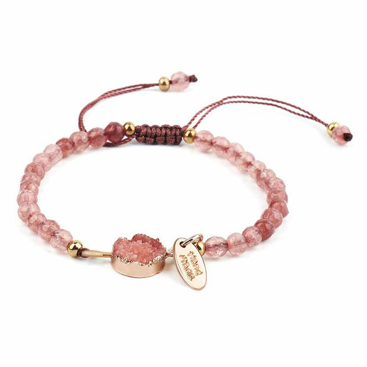 Pulsera de amatista, aventurina verde y cuarzo rosa de Olivenorma