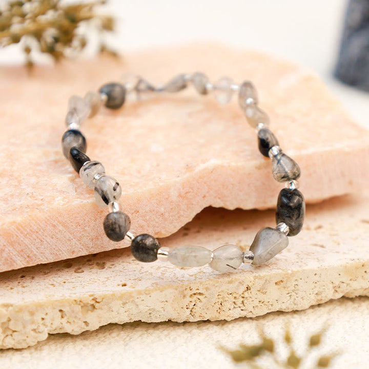 Pulsera de grava de cristal irregular hecha a mano de Olivenorma