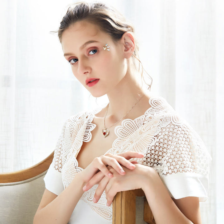 Olivenorma "Te amo por siempre y para siempre" - Collar de corazón en tono de nacimiento 