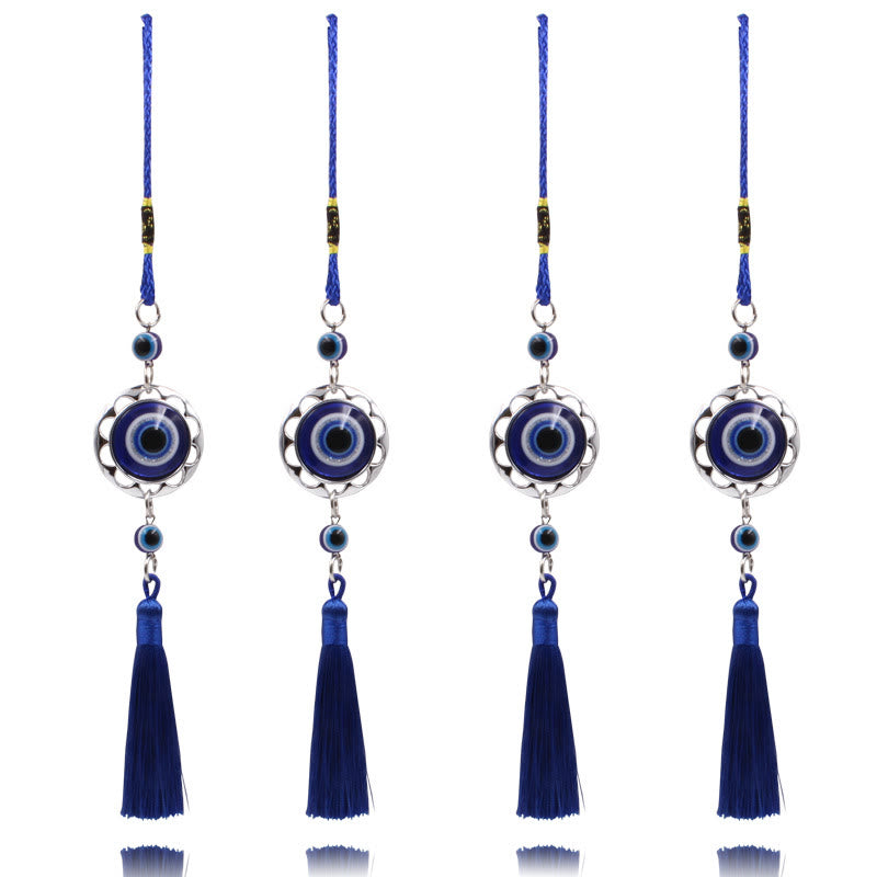Adorno para coche con borlas de ojo malvado azul de Olivenorma 