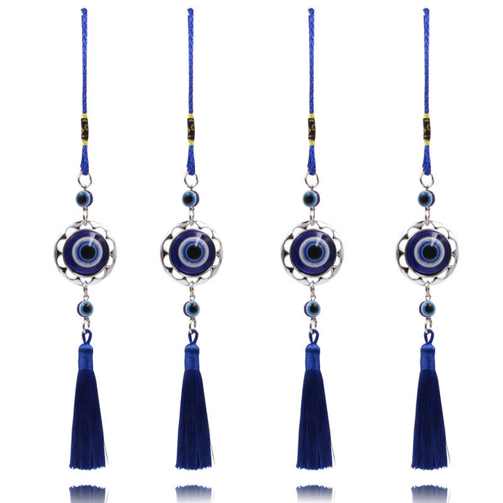 Adorno para coche con borlas de ojo malvado azul de Olivenorma 