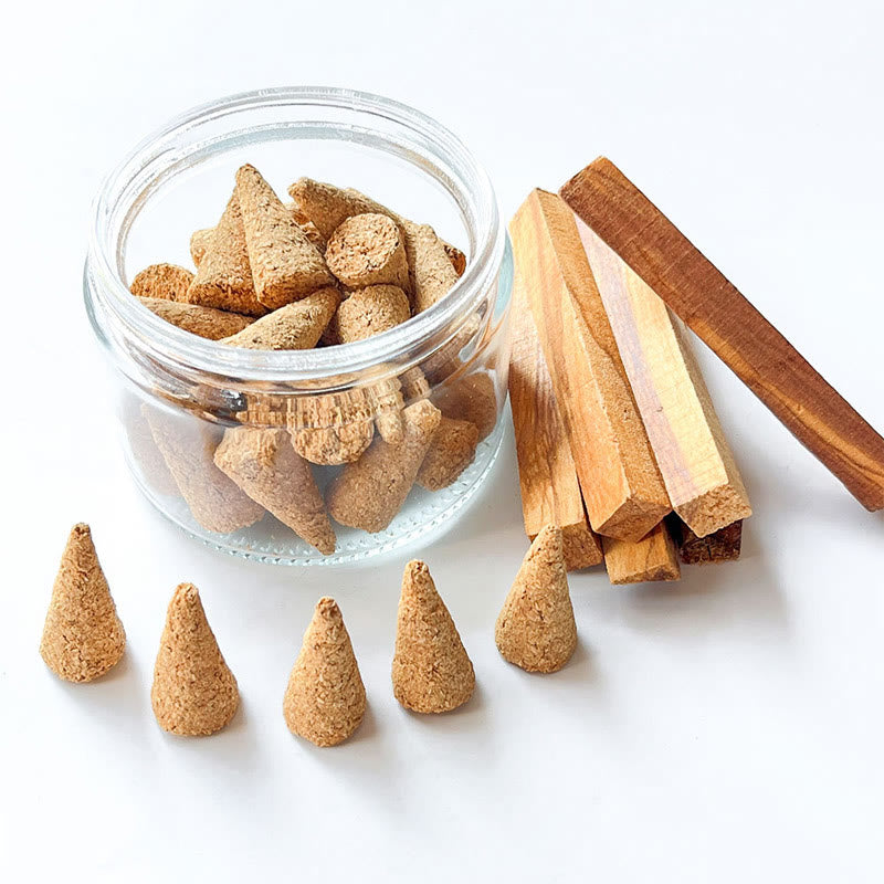 Conos de incienso de salvia para meditación y limpieza con cristales de aromaterapia de Olivenorma