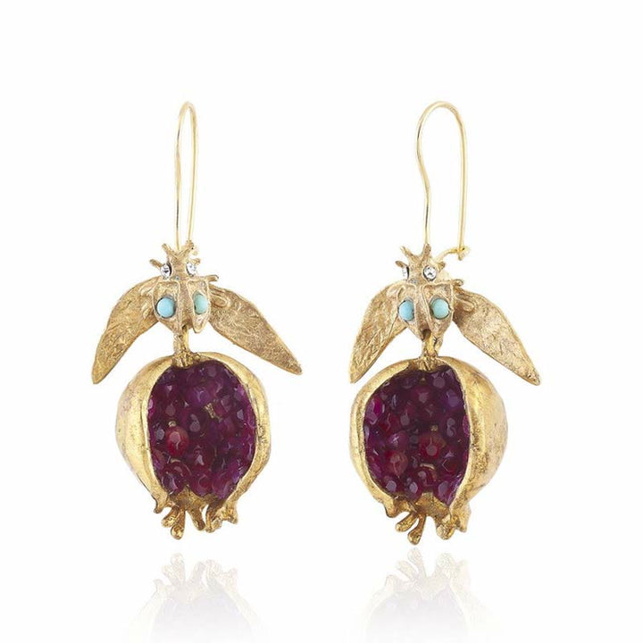 Pendientes de moda con semillas de granada de la suerte de Olivenorma