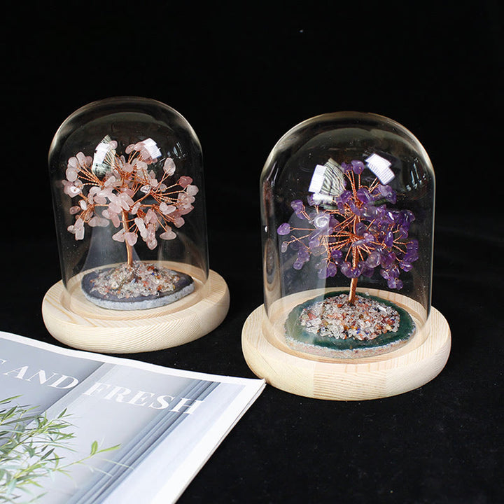 Árbol de flores de piedra triturada de cristal natural de Olivenorma, decoración de vidrio