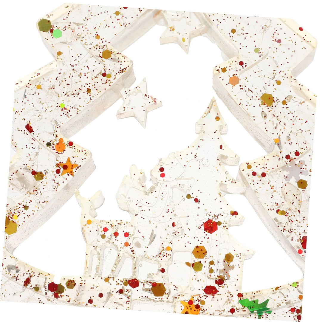 Adorno para árbol de Navidad de resina de grava de cristal natural de Olivenorma 