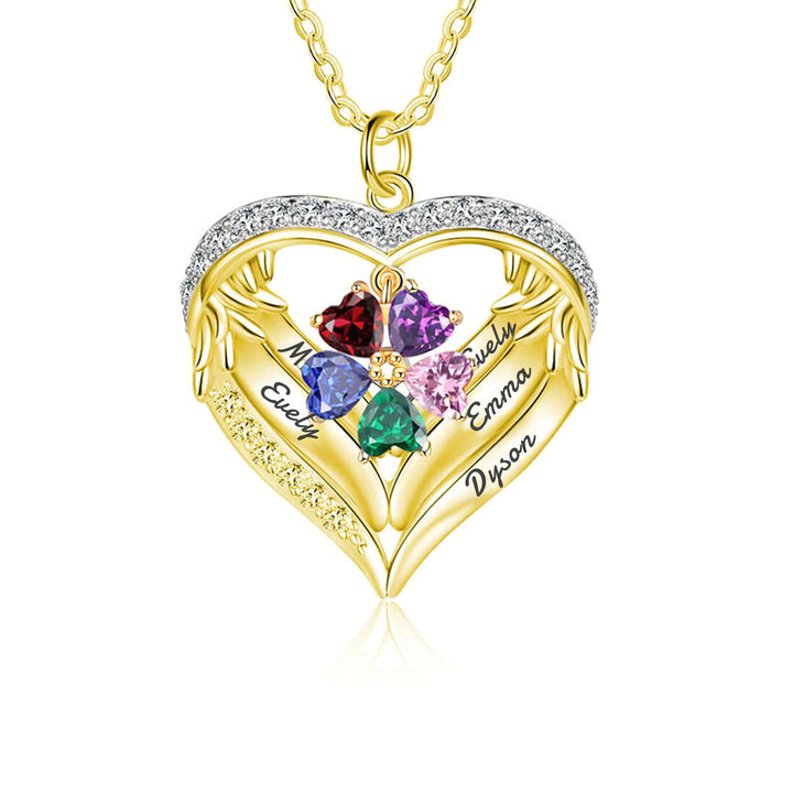 Collar de circonita cúbica con nombre grabado y piedra de nacimiento personalizada de Olivenorma