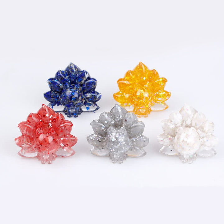 Decoración con piedras preciosas de zorro de cristal natural de Olivenorma