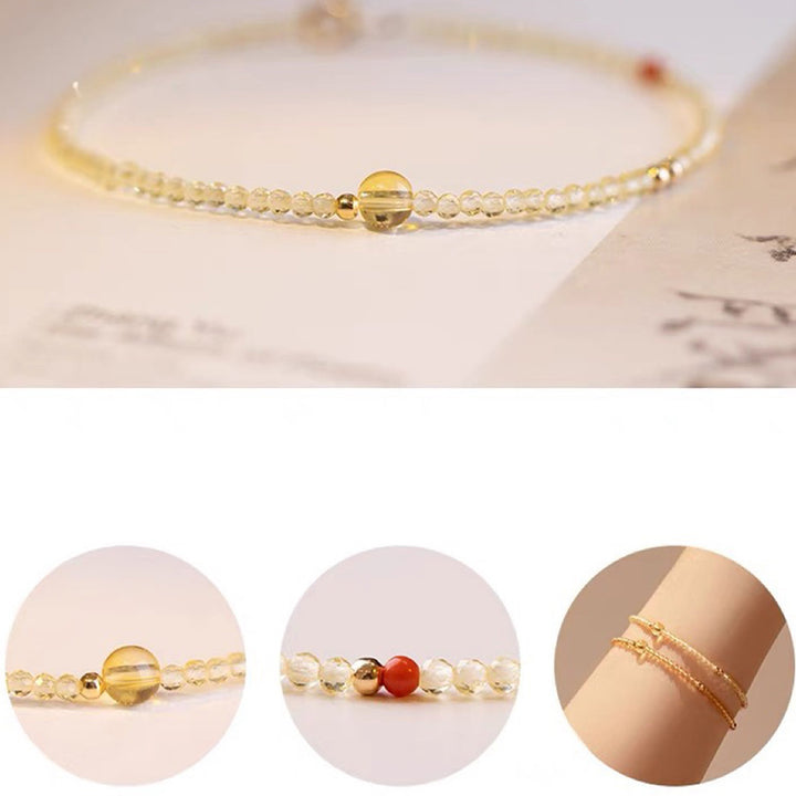 Pulsera de piedras preciosas energéticas de citrino Bright Galaxy