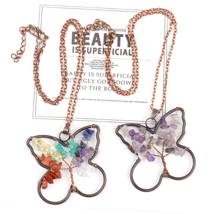 Collar curativo de mariposa con chakras