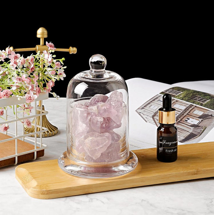 Lámpara de aromaterapia de cristal transparente sin llama con difusor de piedra Olivenorma