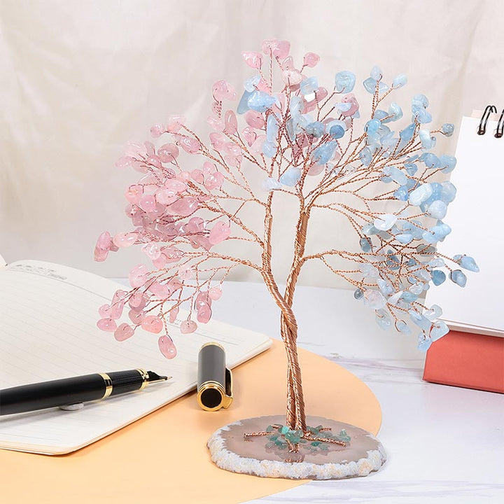 Árbol de Feng Shui con piedra de cristal natural Olivenorma