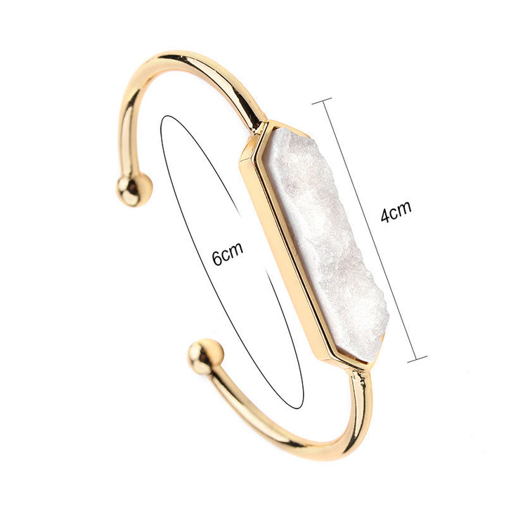 Pulsera de cobre y metal con cristales naturales de Olivenorma