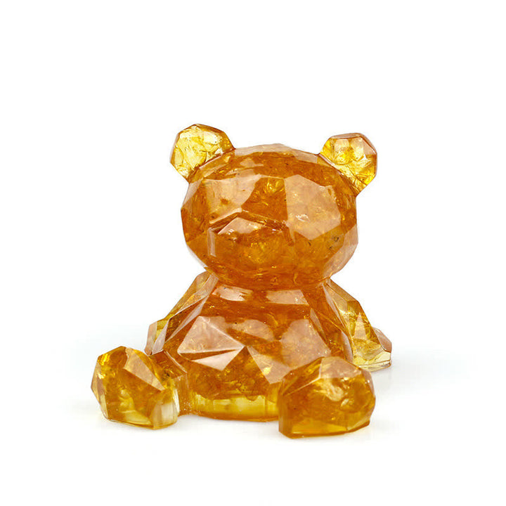 Espejo de cristal de Olivenorma con forma de oso y piedras preciosas decorativas