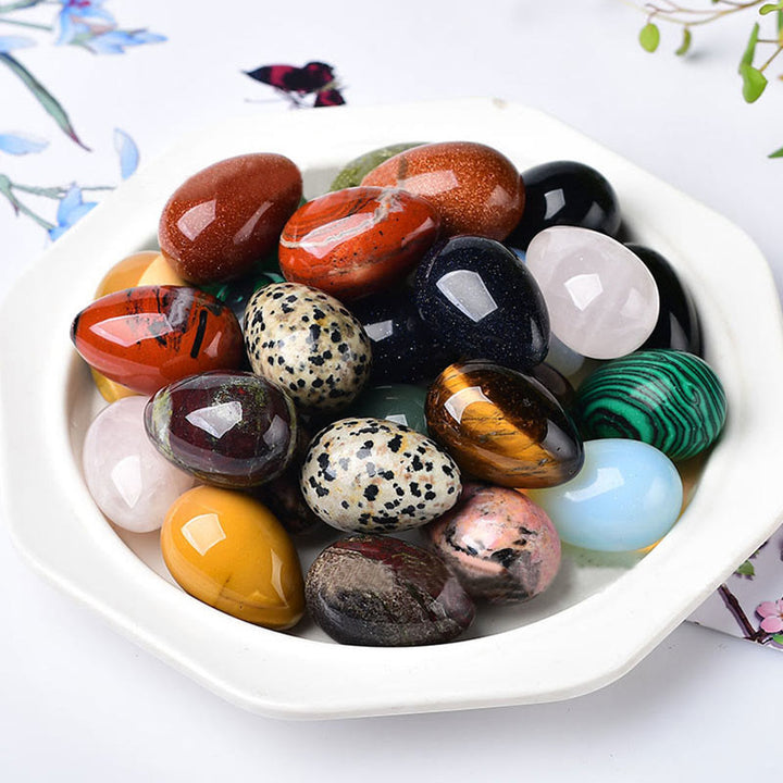 Huevos de cristal naturales energéticos de Olivenorma 
