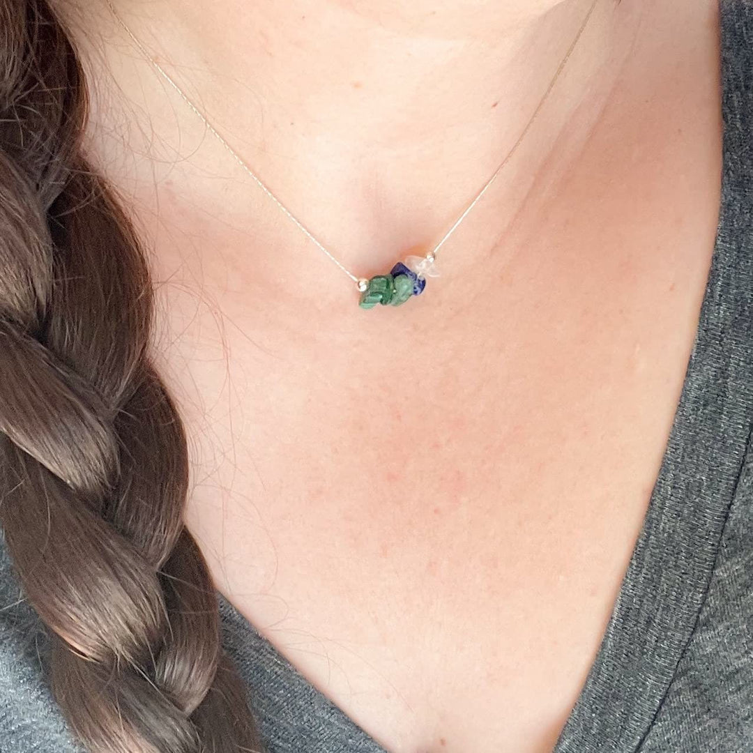 Gargantilla con signo del zodiaco de piedra natural Olivenorma