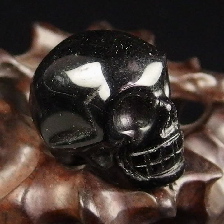 Decoración de Halloween con calavera de cristal natural de Olivenorma