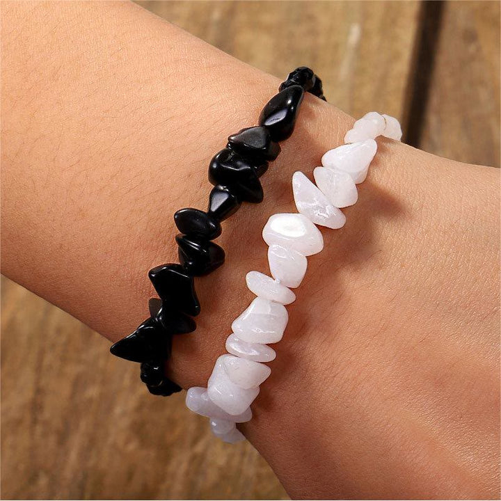 Pulsera de hilo de grava con cristales de Bohemia de Olivenorma 