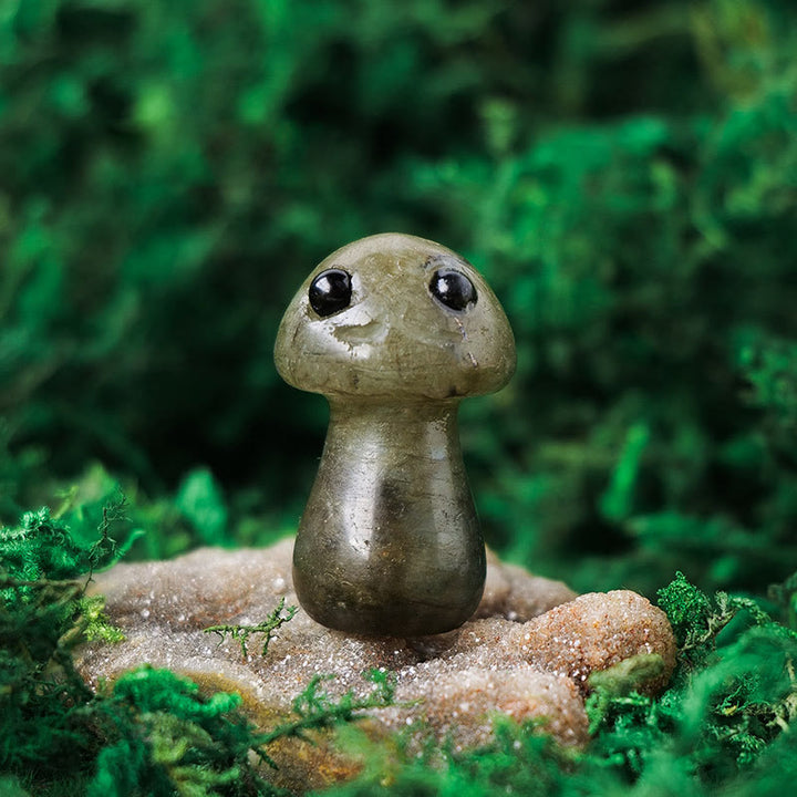 Adornos de piedras preciosas para mascotas con forma de hongo de cristal natural de Olivenorma
