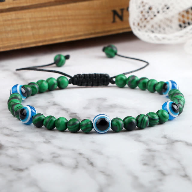 Pulsera de cuentas de ojo de tigre y ojo malvado de Olivenorma 