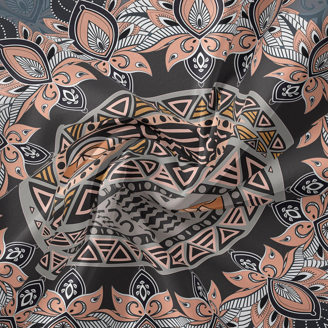 Tapiz con diseño circular Qiankun con flores bohemias de Olivenorma