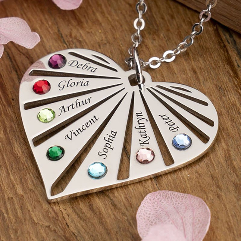 Collar con piedras de nacimiento grabadas y diseños de piedras de nacimiento de Olivenorma 