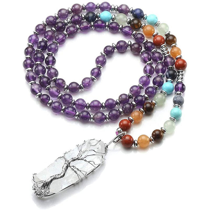Mala de chakra de cristal natural. 