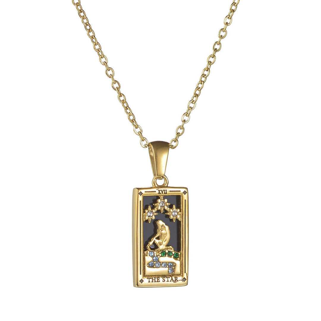 Collar con el signo del tarot "Sol, Amantes, Estrella y Luna" de Olivenorma