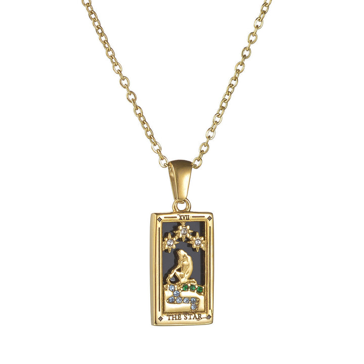 Collar con el signo del tarot "Sol, Amantes, Estrella y Luna" de Olivenorma