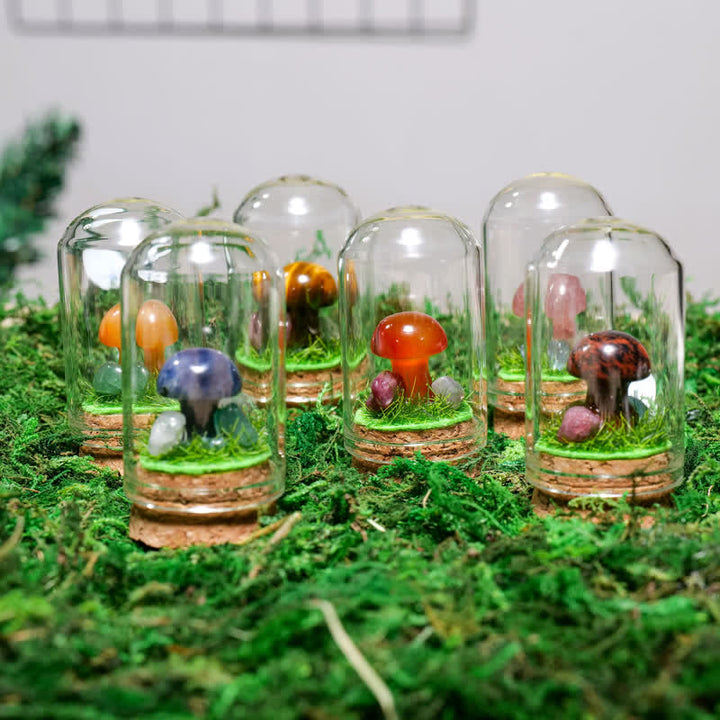Cubierta de vidrio Olivenorma Decoración de hongo de cristal natural