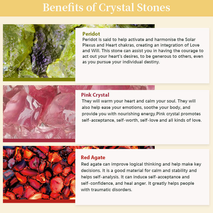 Juego de cristales de piedra de cristal natural
