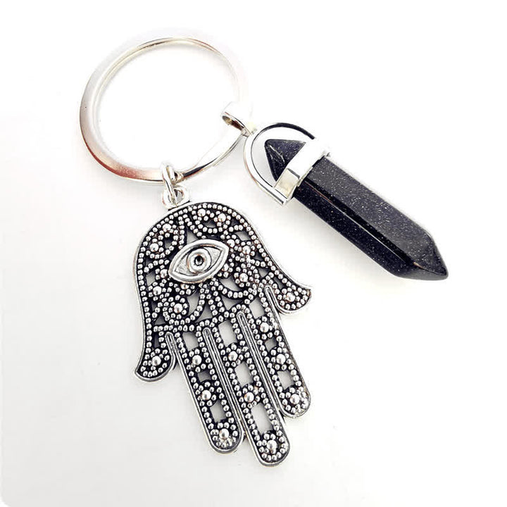 Llavero de cristal con la mano de Fátima inspiradora de Olivenorma