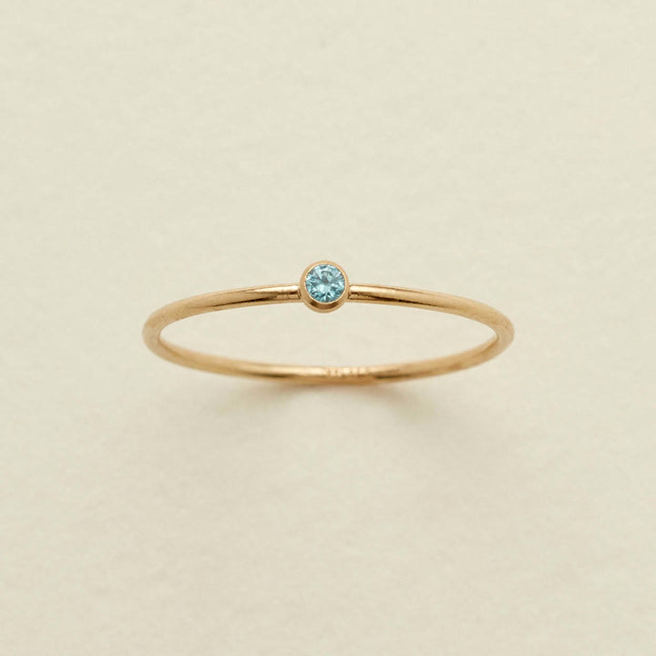 Anillo fino con piedra natal de Olivenorma para el día del nacimiento de 12 meses