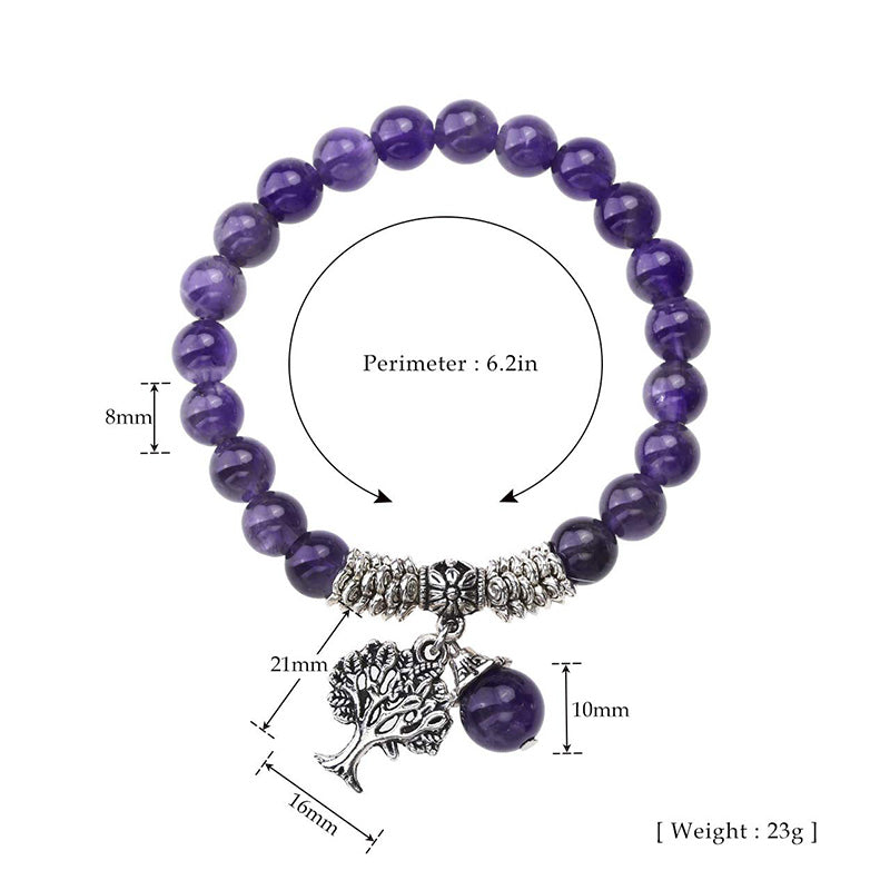 Pulsera de árbol de la vida de cristal natural