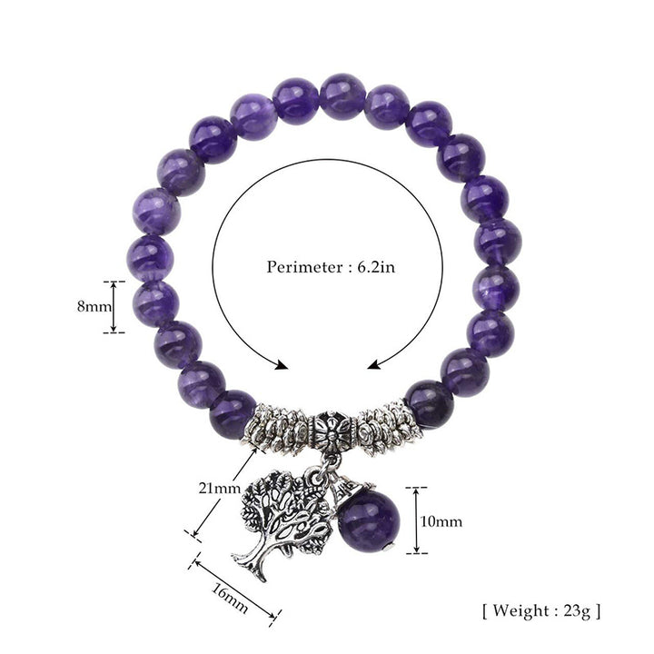 Pulsera de árbol de la vida de cristal natural
