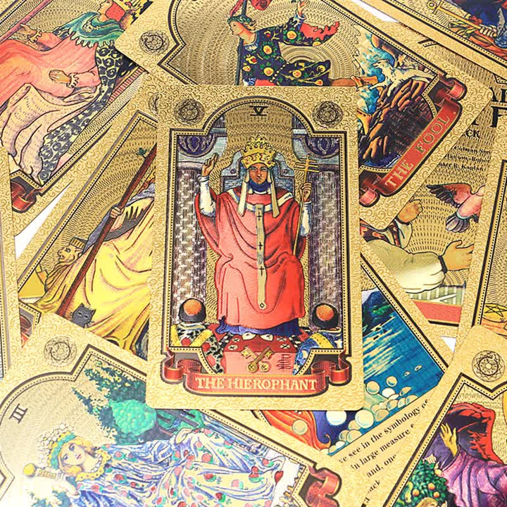Cartas de tarot holográficas de adivinación de lujo premium de Olivenorma