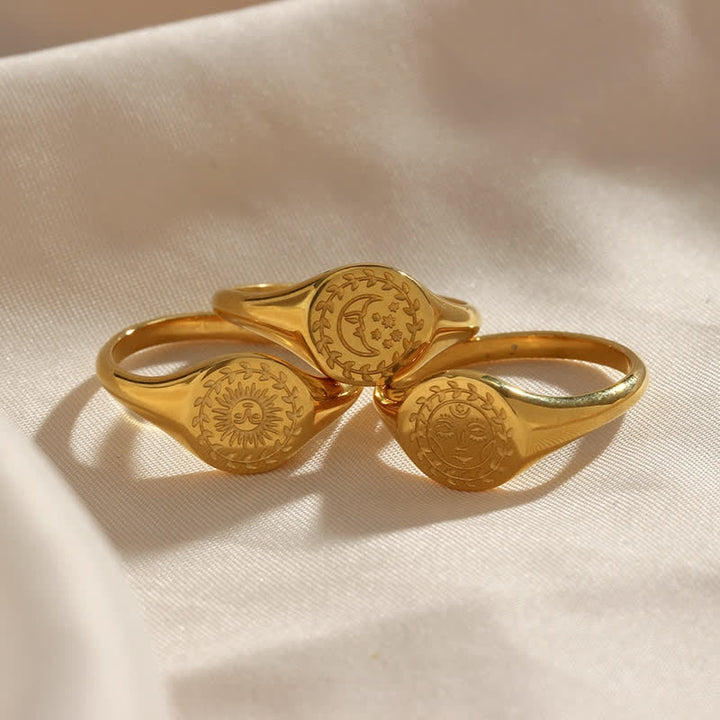 Anillo Sol y Luna con Cartas del Tarot de Olivenorma