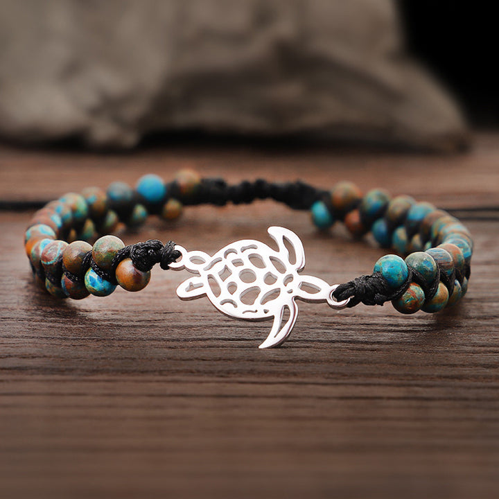 Pulsera de tortuga de piedra natural